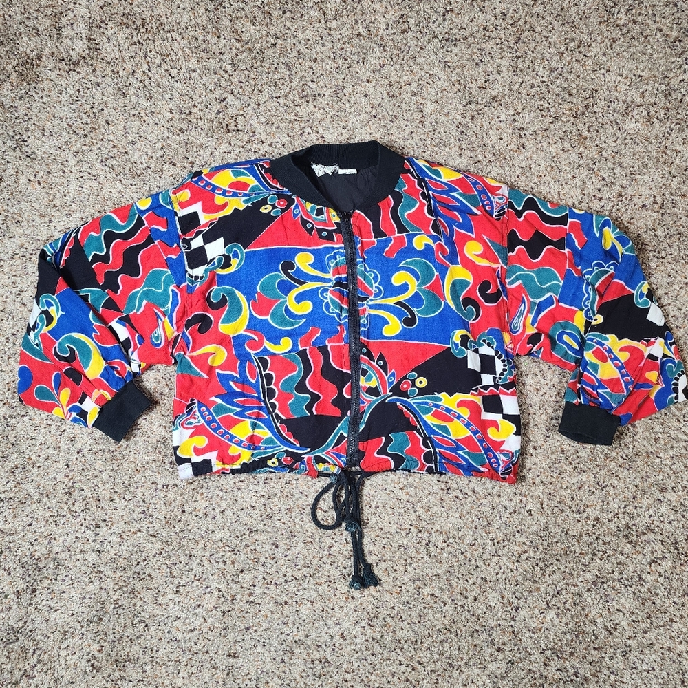 Vintage Speed Limit MPH Colorful Women's Cropped Jacket